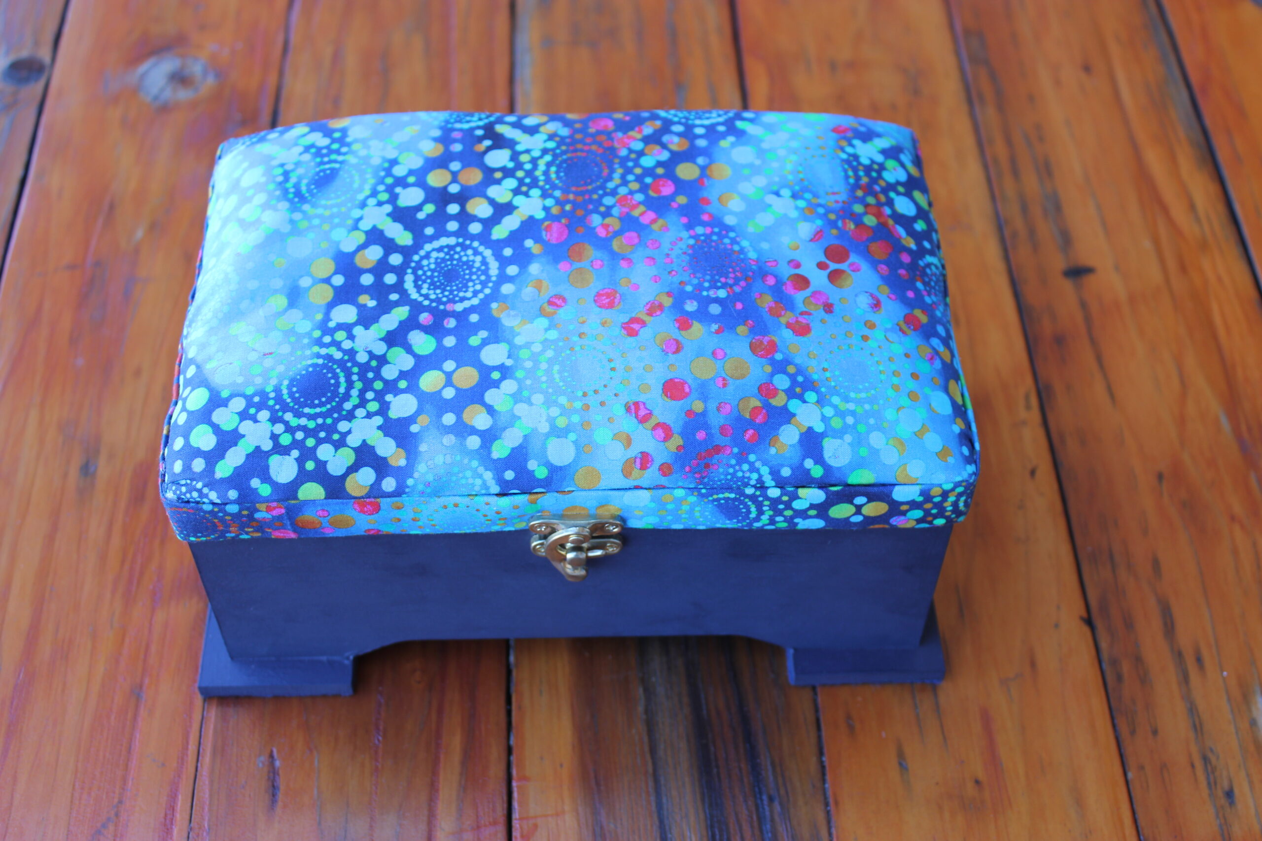 Padded Blue Jewellery Box from Home Creations